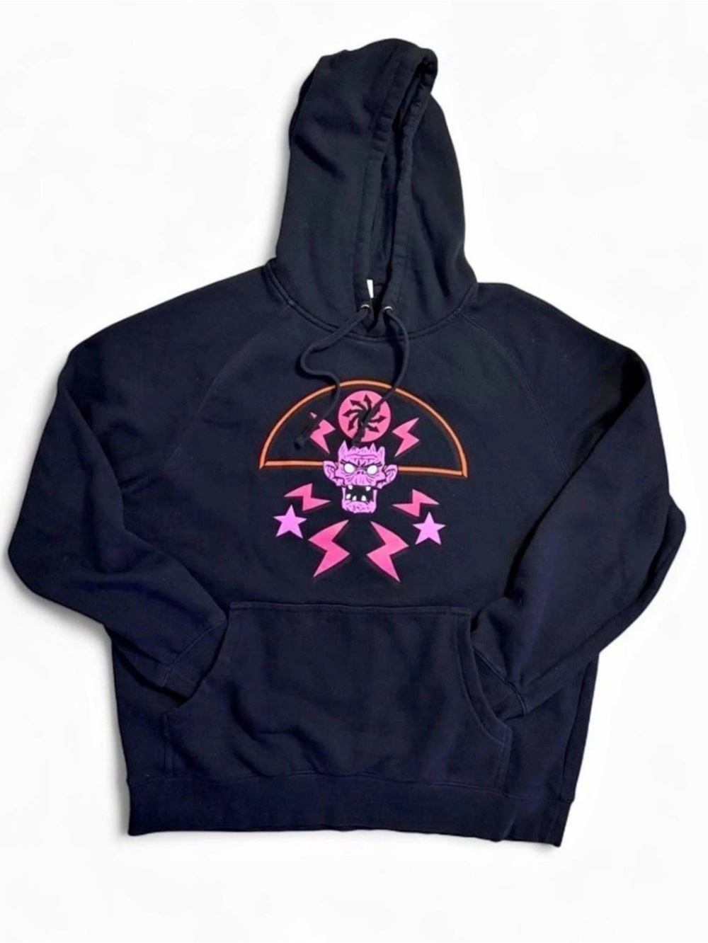 Gorillaz Graphic Pullover Hoodie in Black & Pink